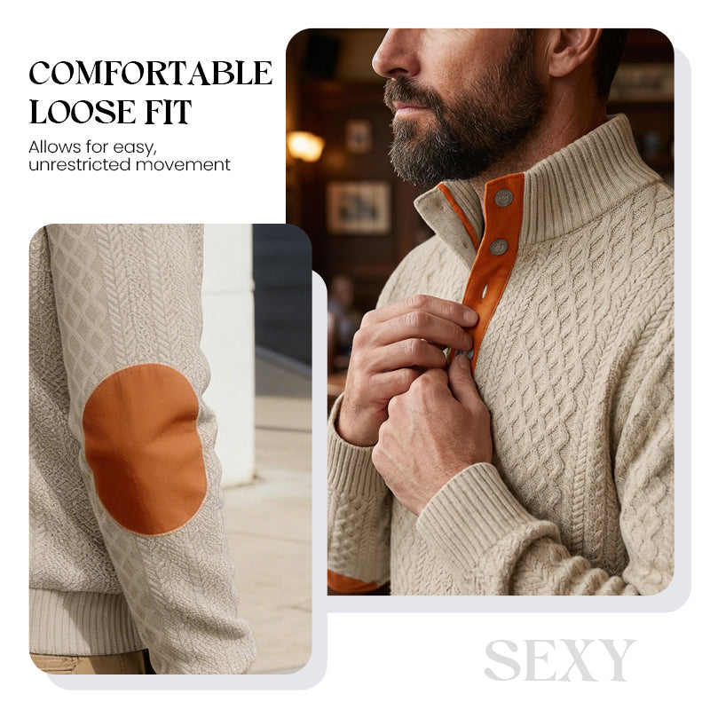 🔥Men's Textured Jacquard Collared Sweatshirt - BUY 2 FREE SHIPPING