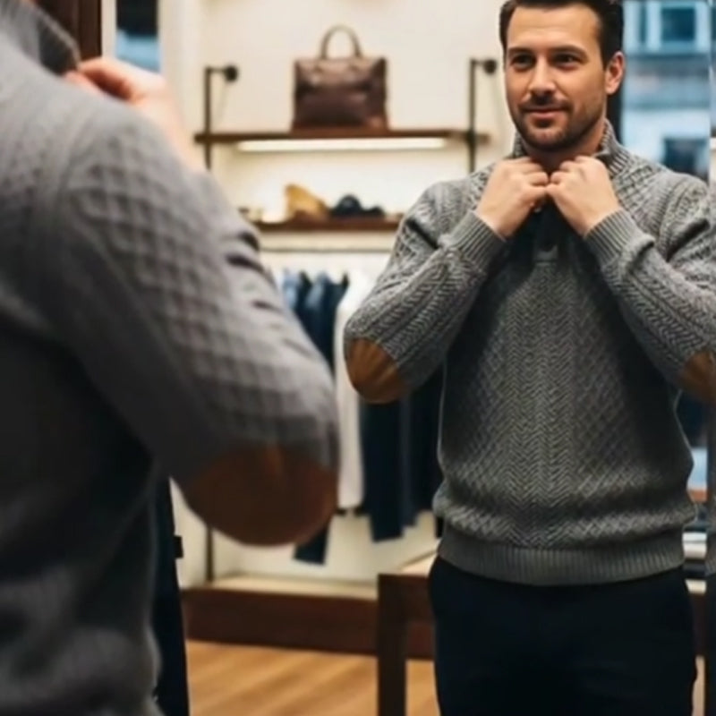 🔥Men's Textured Jacquard Collared Sweatshirt - BUY 2 FREE SHIPPING