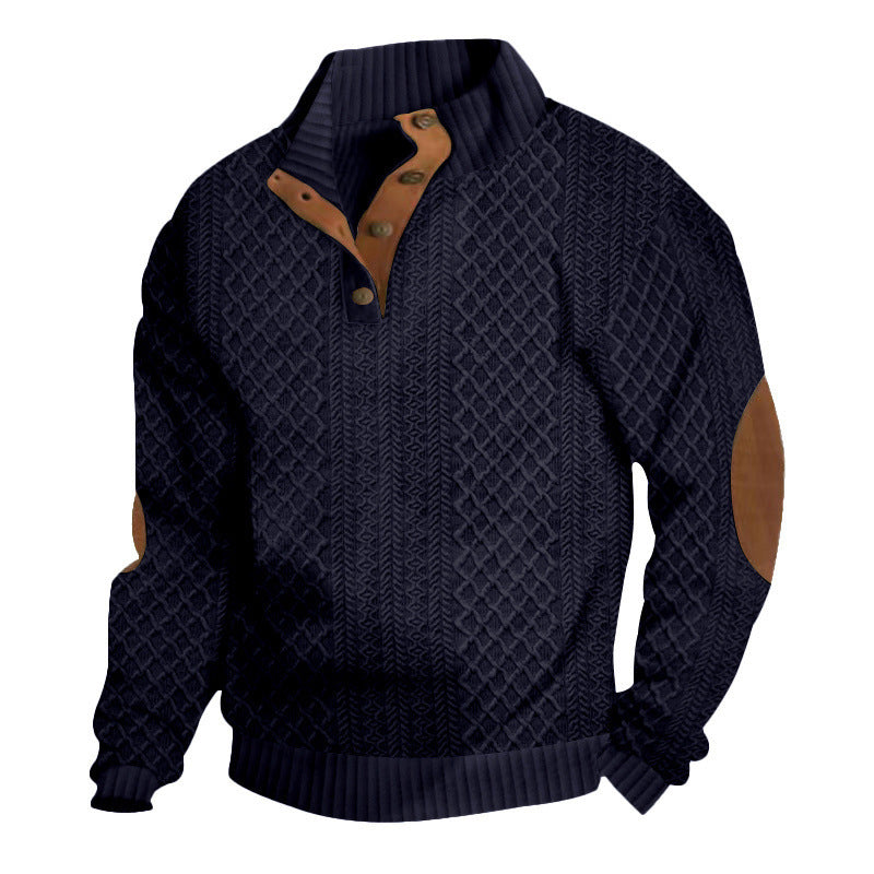 🔥Men's Textured Jacquard Collared Sweatshirt - BUY 2 FREE SHIPPING