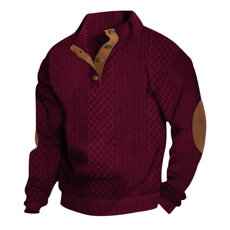 🔥Men's Textured Jacquard Collared Sweatshirt - BUY 2 FREE SHIPPING