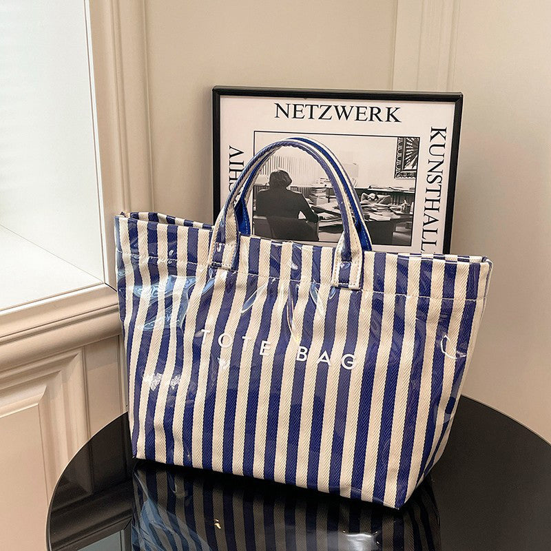 🔥Women's Fashion Striped Canvas Tote Bag