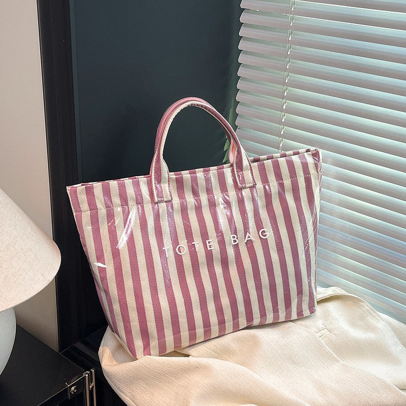 🔥Women's Fashion Striped Canvas Tote Bag