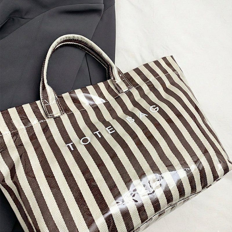 🔥Women's Fashion Striped Canvas Tote Bag