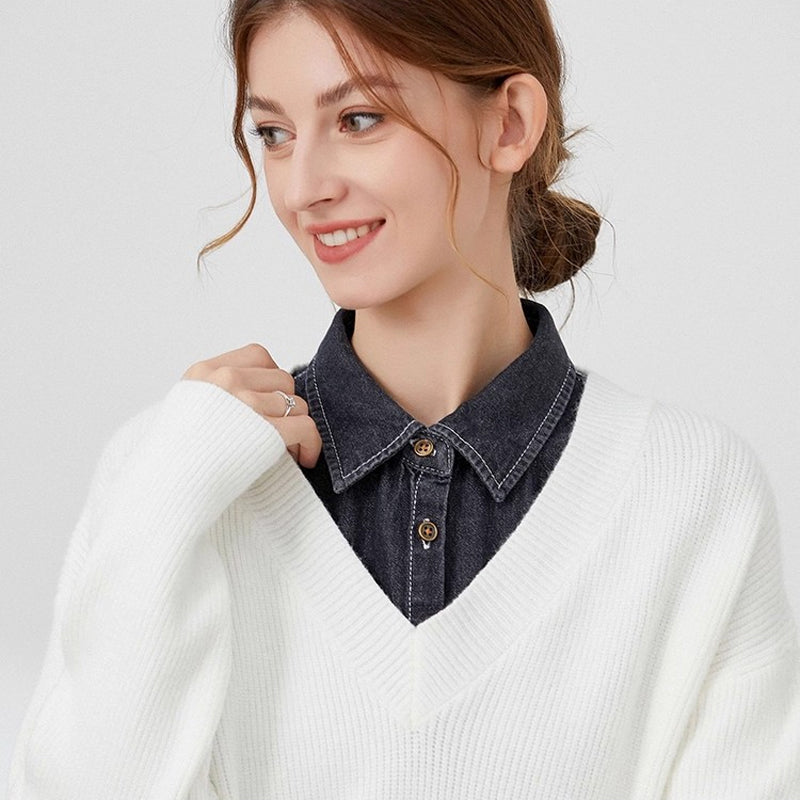 🔥2026 Hot Sale🔥Detachable Denim Fake Collar for Women