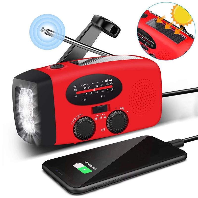 Stay Connected Off-Grid Instantly! Solar Hand Crank Radio & Power Bank
