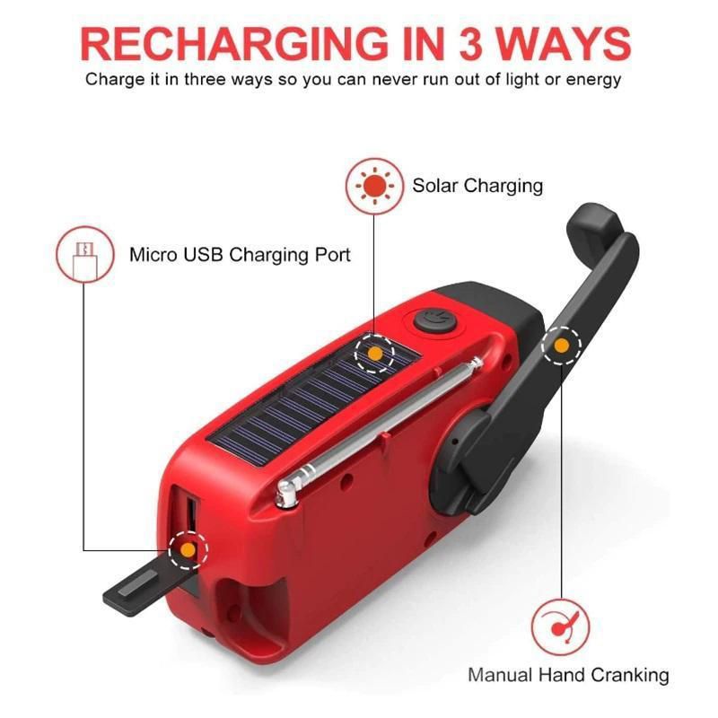 Stay Connected Off-Grid Instantly! Solar Hand Crank Radio & Power Bank