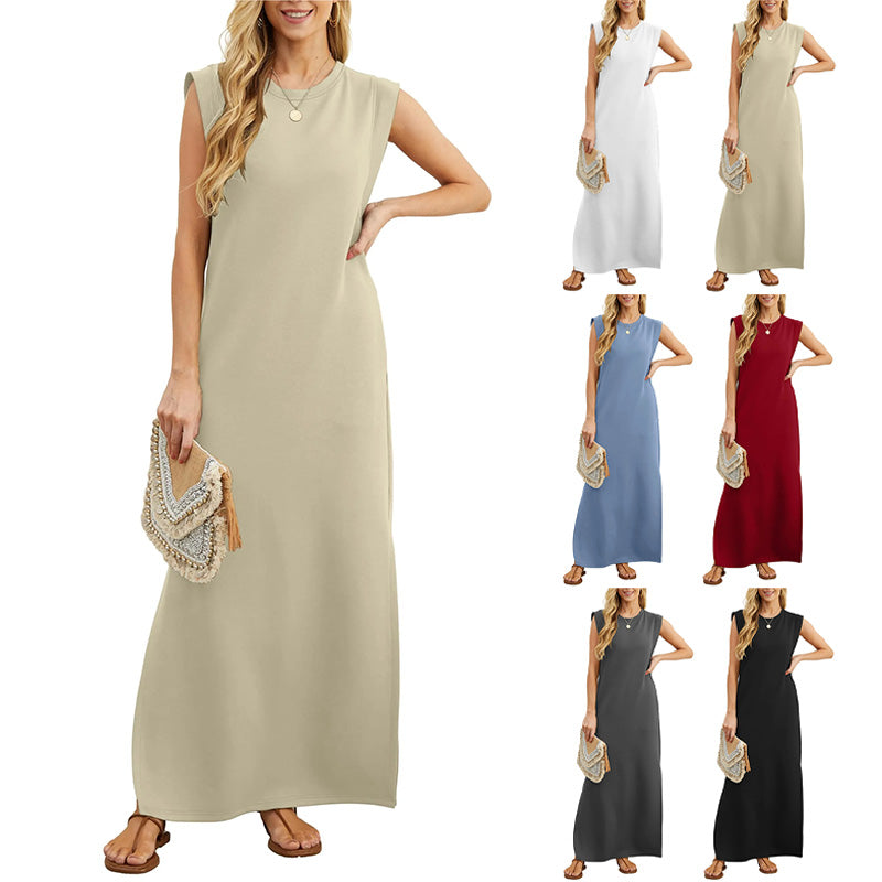 🔥BUY 2 FREE SHIPPING🚢Women's Wrinkle-Free Casual Dress with Split Hem