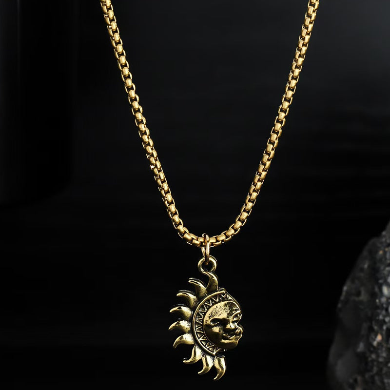 🌞 50% OFF NOW! 🌙 Sun & Moon Pendant Necklace Set – Symbolic Couple Jewelry, Asymmetrical Design & Meaningful Gift ✨