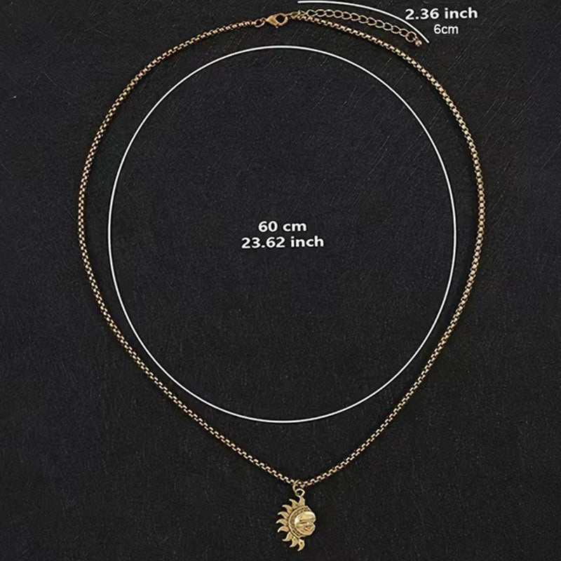 🌞 50% OFF NOW! 🌙 Sun & Moon Pendant Necklace Set – Symbolic Couple Jewelry, Asymmetrical Design & Meaningful Gift ✨