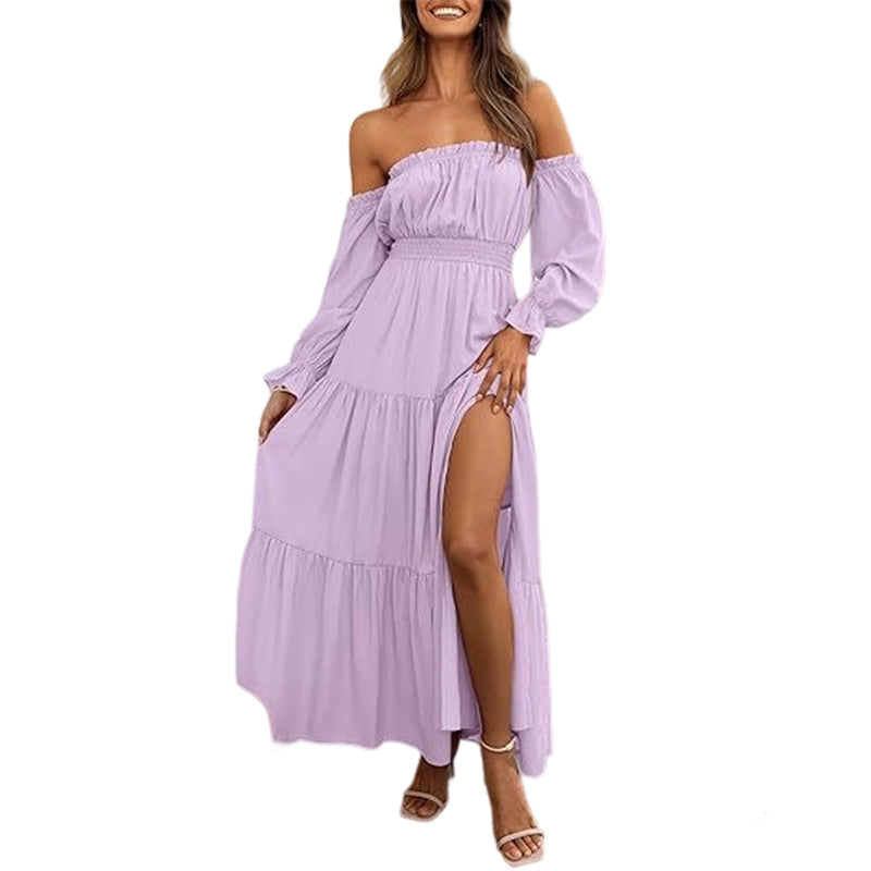 2026⏰🎁Women's Off-Shoulder High-Waist Dress