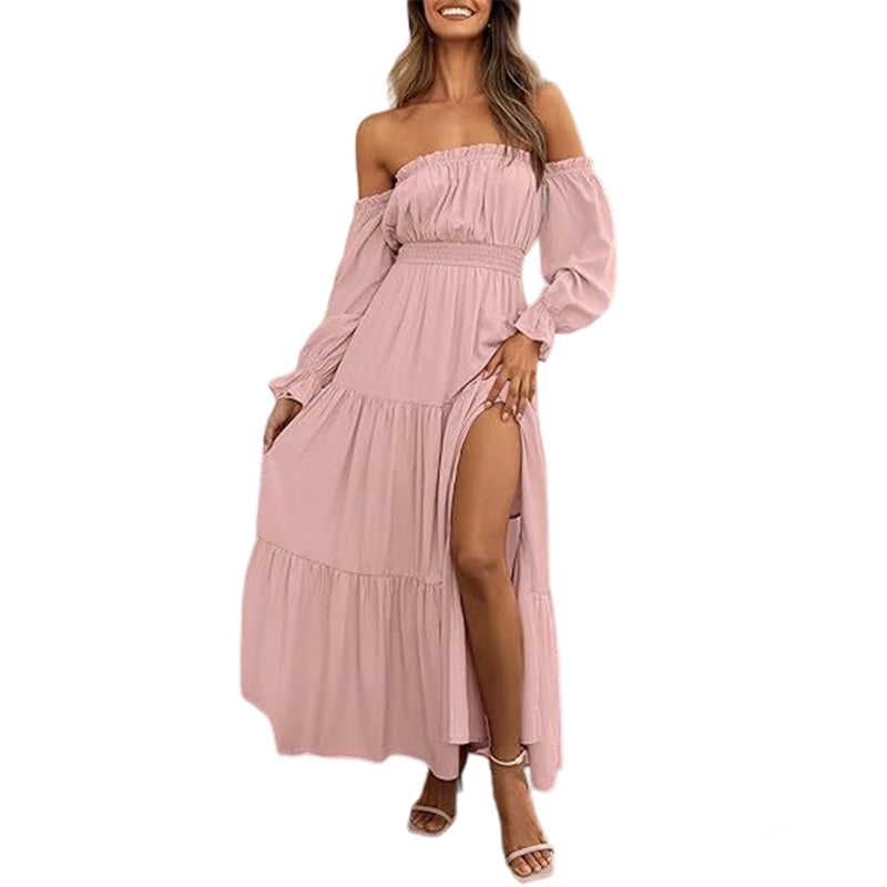 2026⏰🎁Women's Off-Shoulder High-Waist Dress
