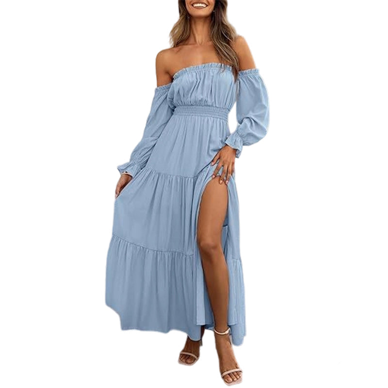 2026⏰🎁Women's Off-Shoulder High-Waist Dress