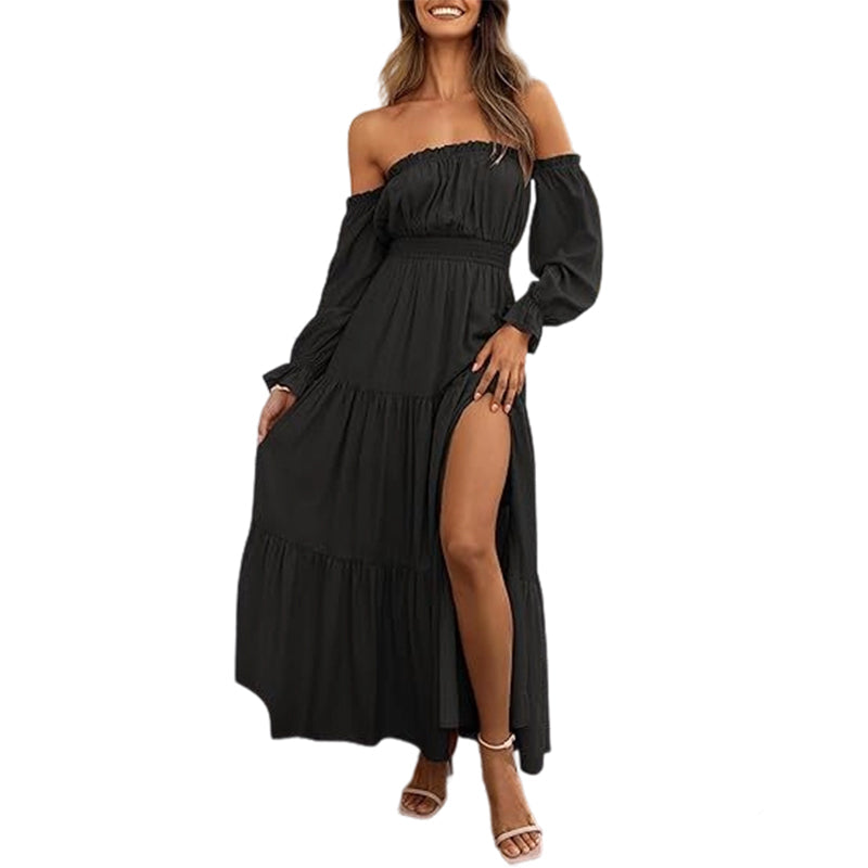 2026⏰🎁Women's Off-Shoulder High-Waist Dress