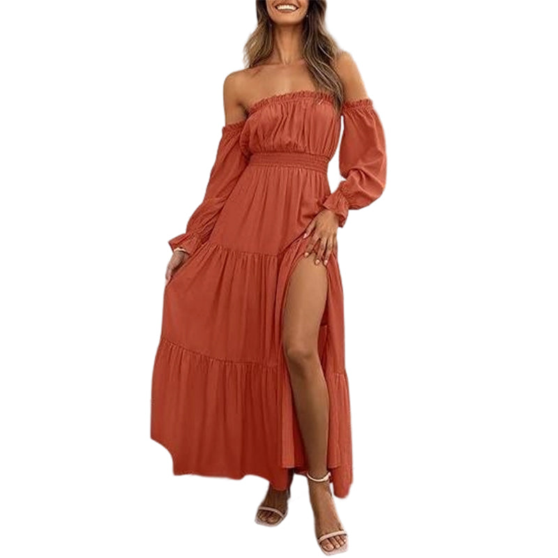 2026⏰🎁Women's Off-Shoulder High-Waist Dress