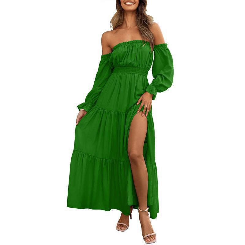 2026⏰🎁Women's Off-Shoulder High-Waist Dress