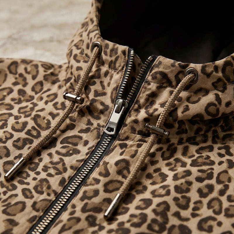 ✨🔥Leopard Print Hooded Pullover with Kangaroo Pocket🧥