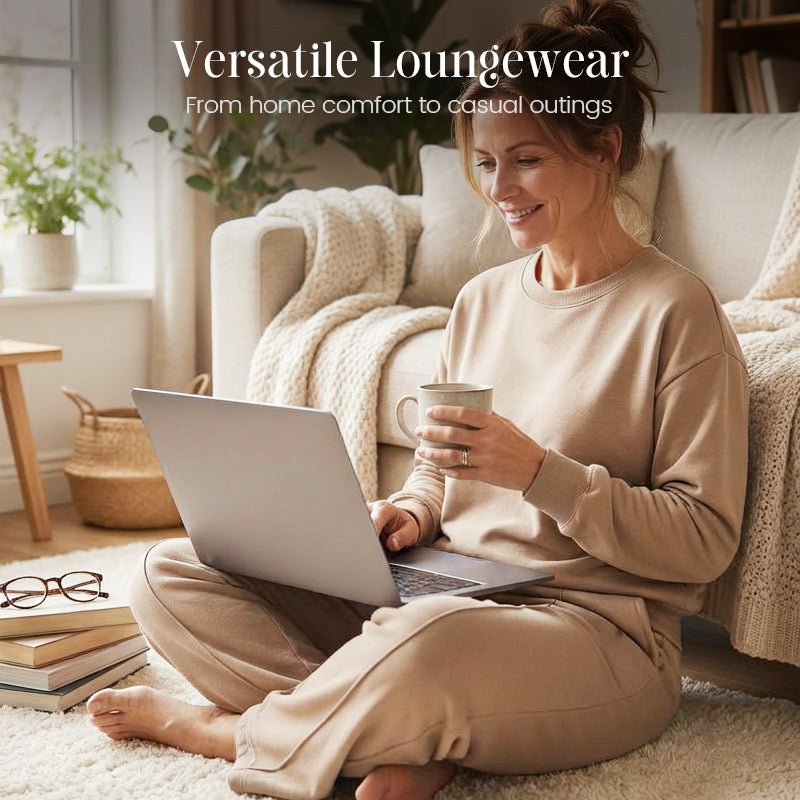 🔥Valentine's Day Sale - 50% Off✨Women's Long Sleeve Top & Wide-Leg Pants 2-Piece Set✨