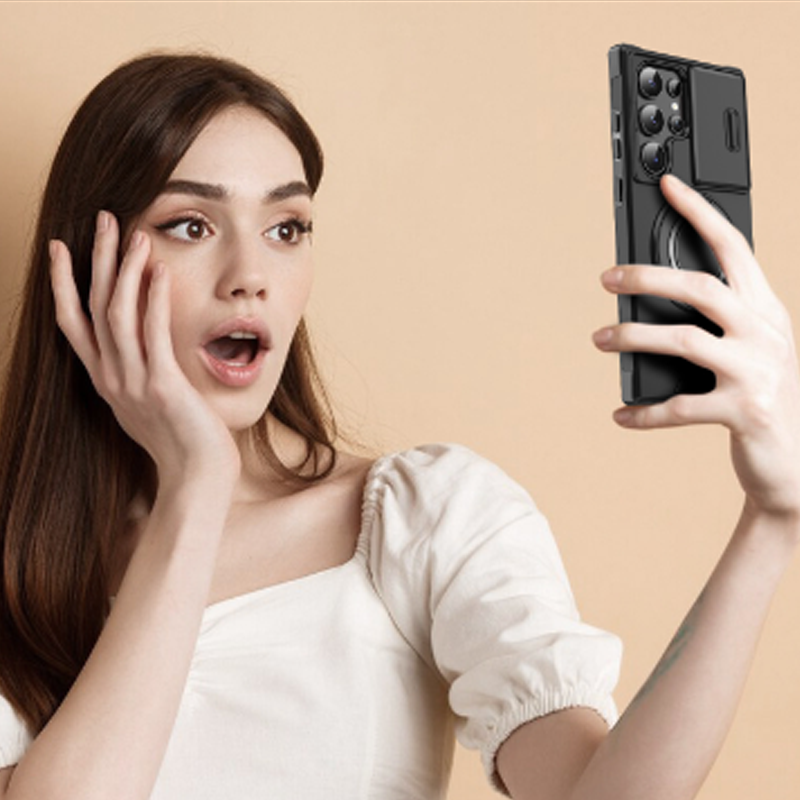 Magnetic Stand Phone Case for Samsung – Slide Camera Cover, 360° Ring Grip & Kickstand, Full Protection 📱