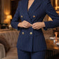 ⏳Time-Limited Special⏰Women's Pinstripe Double-Breasted Suit Set