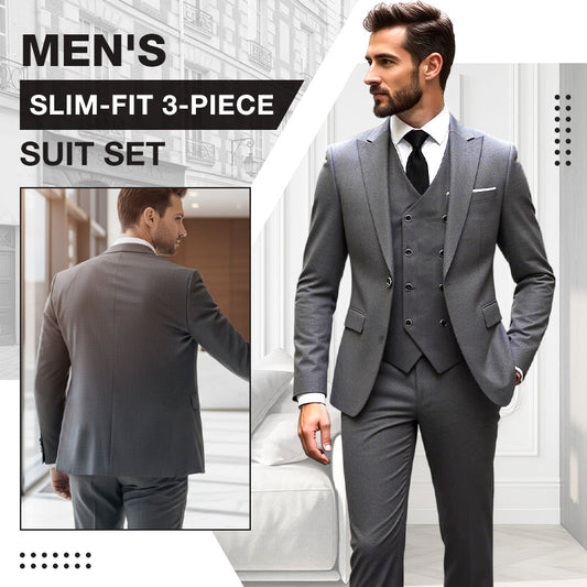 👔 60% OFF NOW! 🕴️ Men's Slim-Fit 3-Piece Suit Set – Tailored Fit, Premium Fabric & Perfect for Formal Occasions 🤵