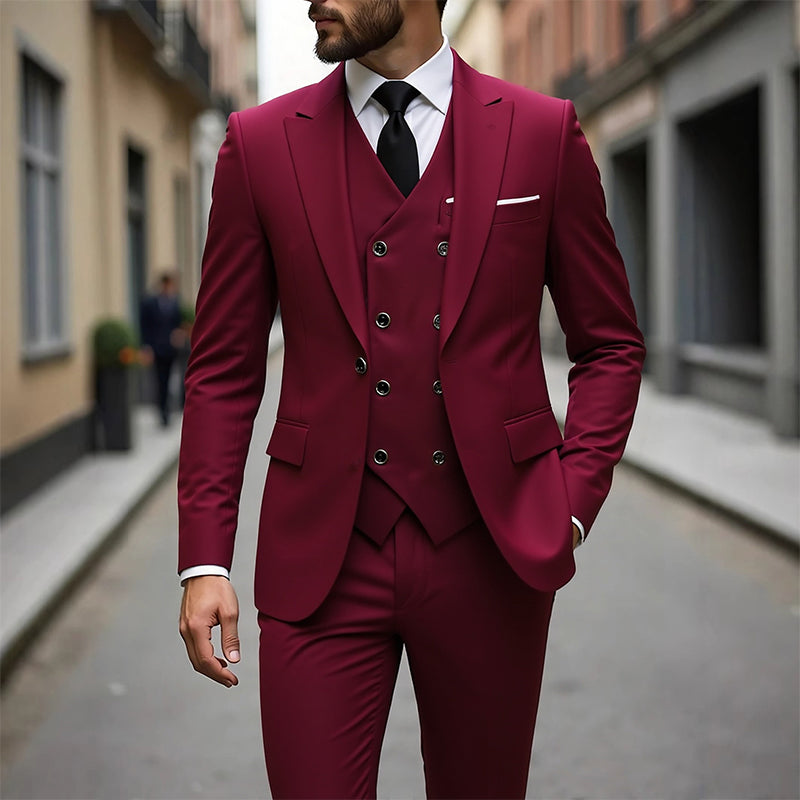 👔 60% OFF NOW! 🕴️ Men's Slim-Fit 3-Piece Suit Set – Tailored Fit, Premium Fabric & Perfect for Formal Occasions 🤵