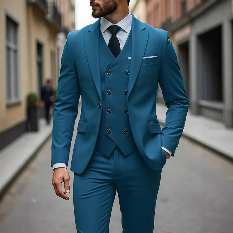 👔 60% OFF NOW! 🕴️ Men's Slim-Fit 3-Piece Suit Set – Tailored Fit, Premium Fabric & Perfect for Formal Occasions 🤵
