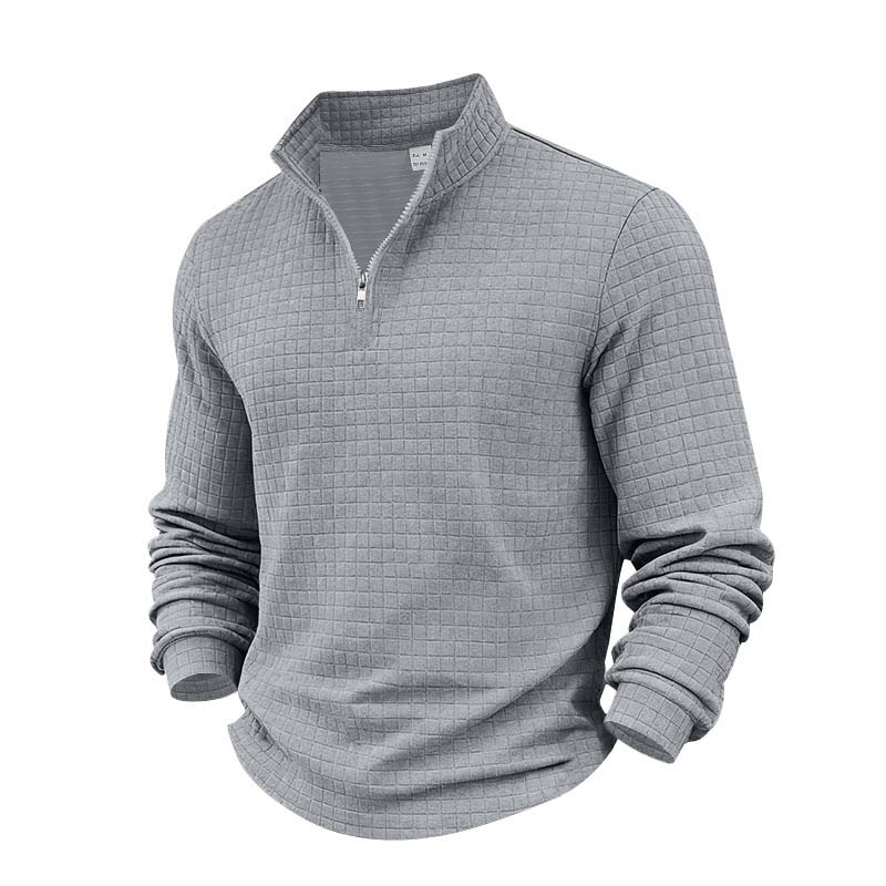 ✨Men's Quarter-Zip Jacquard Pullover Sweatshirt