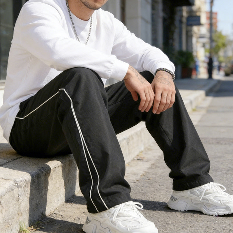 ✨Men's Side Stripe Drawstring Casual Pants