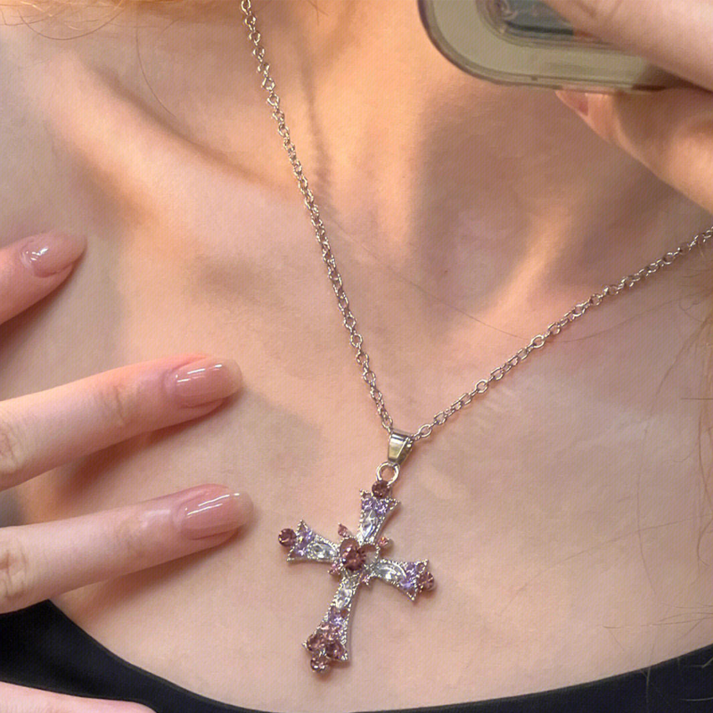 ✨Gothic Rhinestone Cross Necklace