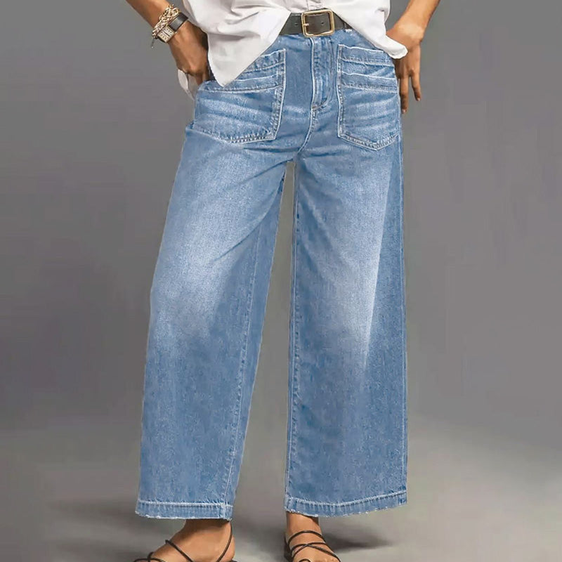 👖60% OFF NOW! ✨ Women's Casual High-Rise Wide-Leg Jeans – Tummy Control, Elongated Silhouette & All-Day Comfort 💙