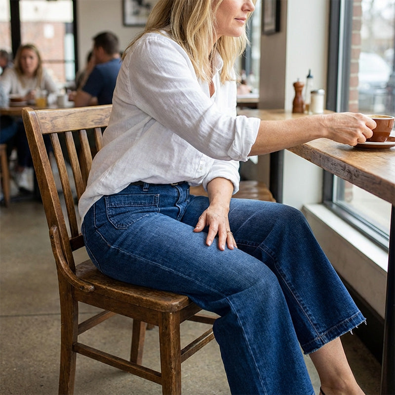 👖60% OFF NOW! ✨ Women's Casual High-Rise Wide-Leg Jeans – Tummy Control, Elongated Silhouette & All-Day Comfort 💙