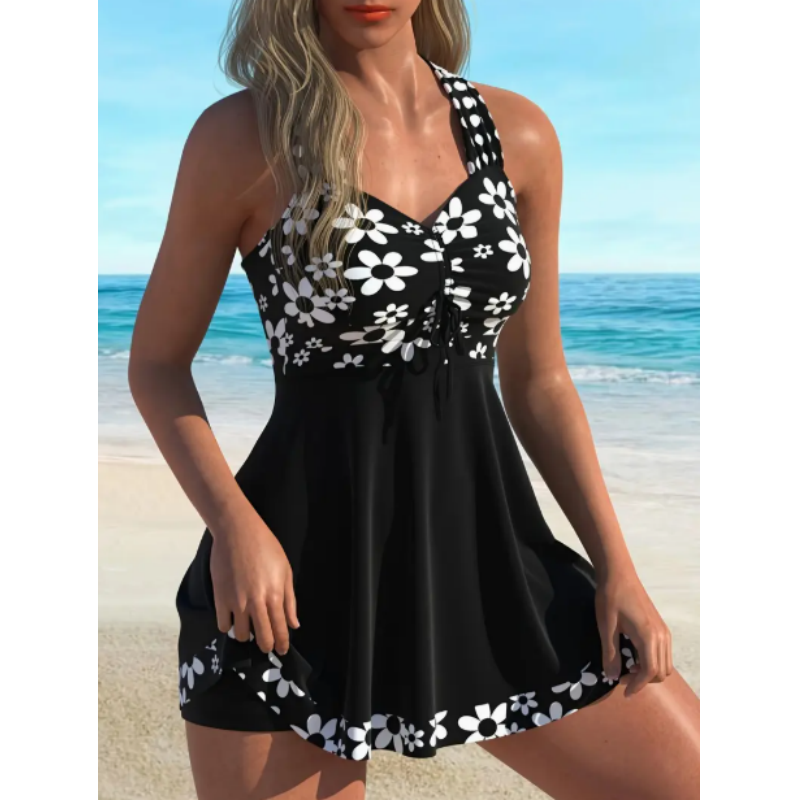 Women's Floral Print Tankini Swimsuits with Boyshorts