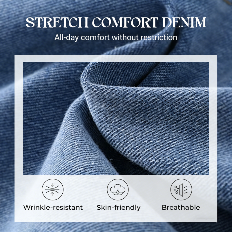 Women’s High-Waist Wide-Leg Jeans with Side Slits