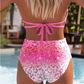 ⚡50K+ SOLD💕Gradient Leopard Print High-Waisted Bikini Set