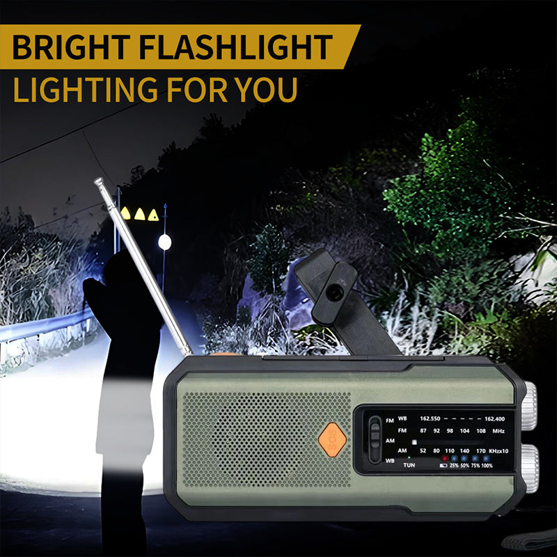 📻 50% OFF NOW! ☀️Solar Hand-Crank Emergency Weather Radio – NOAA Alerts, Power Bank & Built-In Flashlight🔋