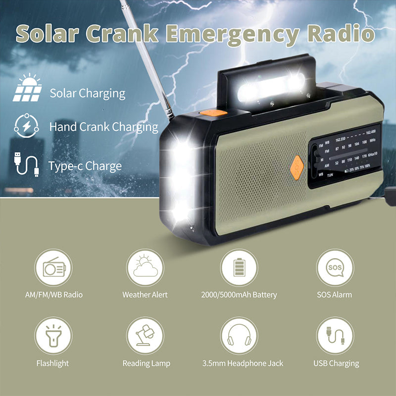 📻 50% OFF NOW! ☀️Solar Hand-Crank Emergency Weather Radio – NOAA Alerts, Power Bank & Built-In Flashlight🔋