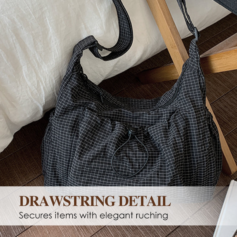 🎁 Hot Sale 50% OFF🔥Plaid Drawstring Ruched Cloud Bag