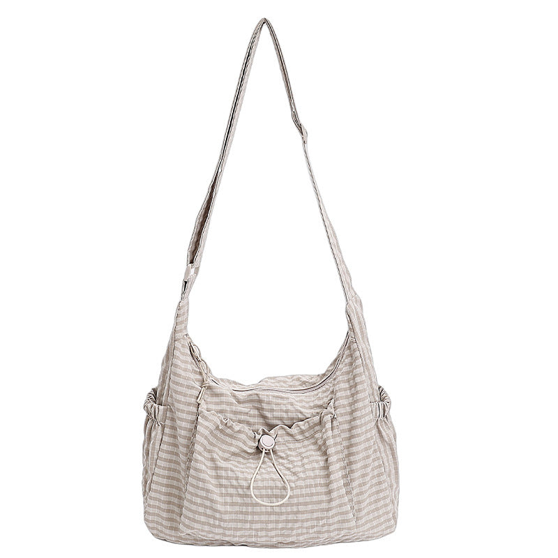 🎁 Hot Sale 50% OFF🔥Plaid Drawstring Ruched Cloud Bag