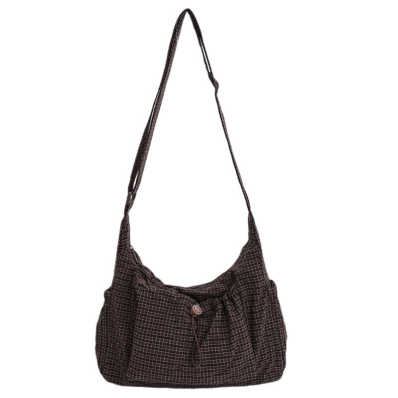 🎁 Hot Sale 50% OFF🔥Plaid Drawstring Ruched Cloud Bag