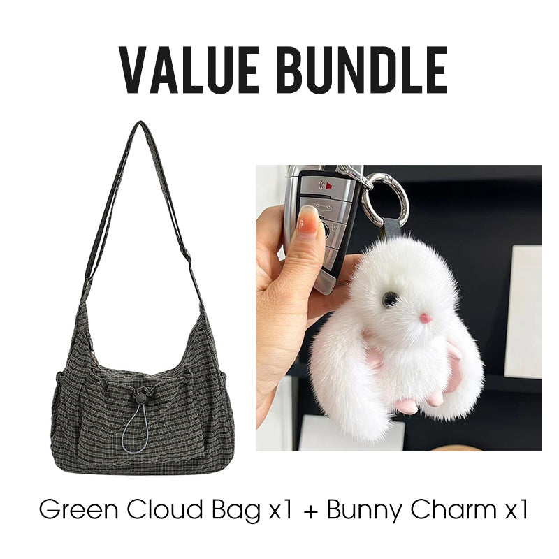 🎁 Hot Sale 50% OFF🔥Plaid Drawstring Ruched Cloud Bag