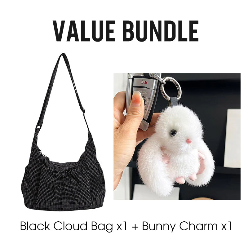 🎁 Hot Sale 50% OFF🔥Plaid Drawstring Ruched Cloud Bag