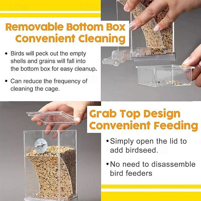 Keep Cages Clean Instantly! No-Mess Automatic Bird Feeder