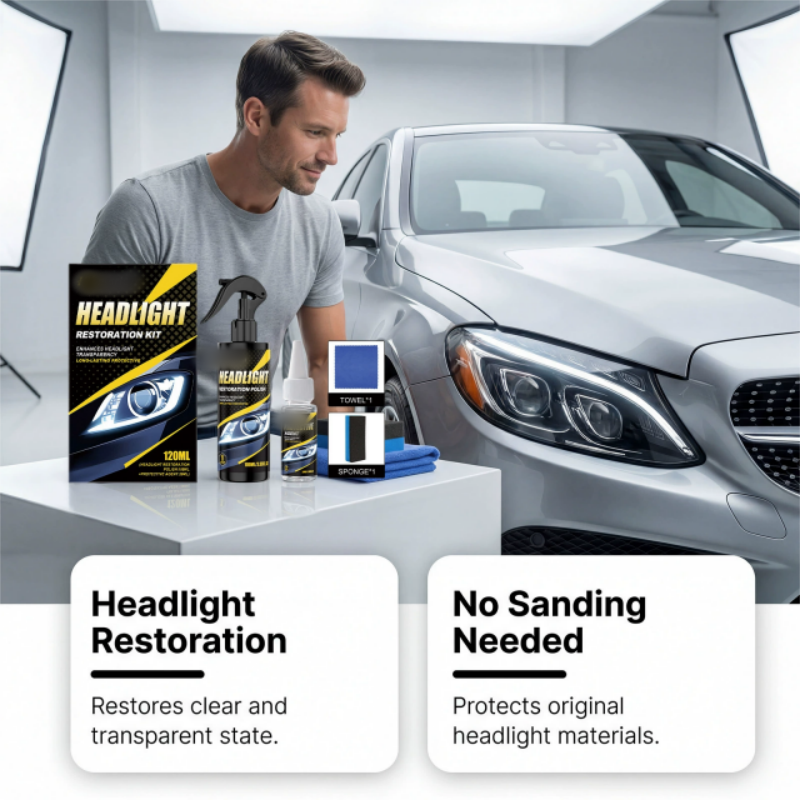 Restore Headlight Clarity Instantly! No-Sanding Polish Kit