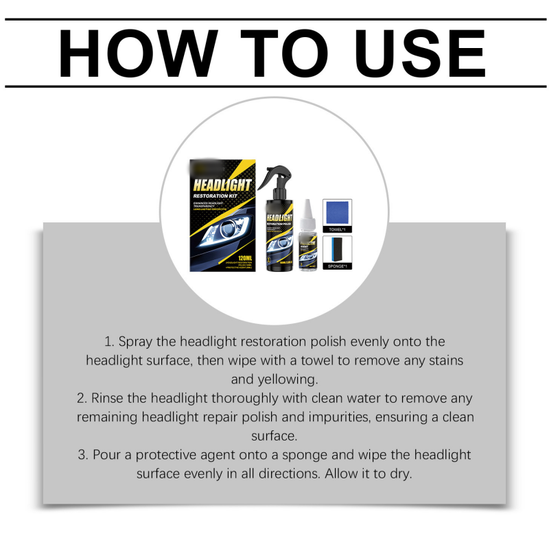 Restore Headlight Clarity Instantly! No-Sanding Polish Kit