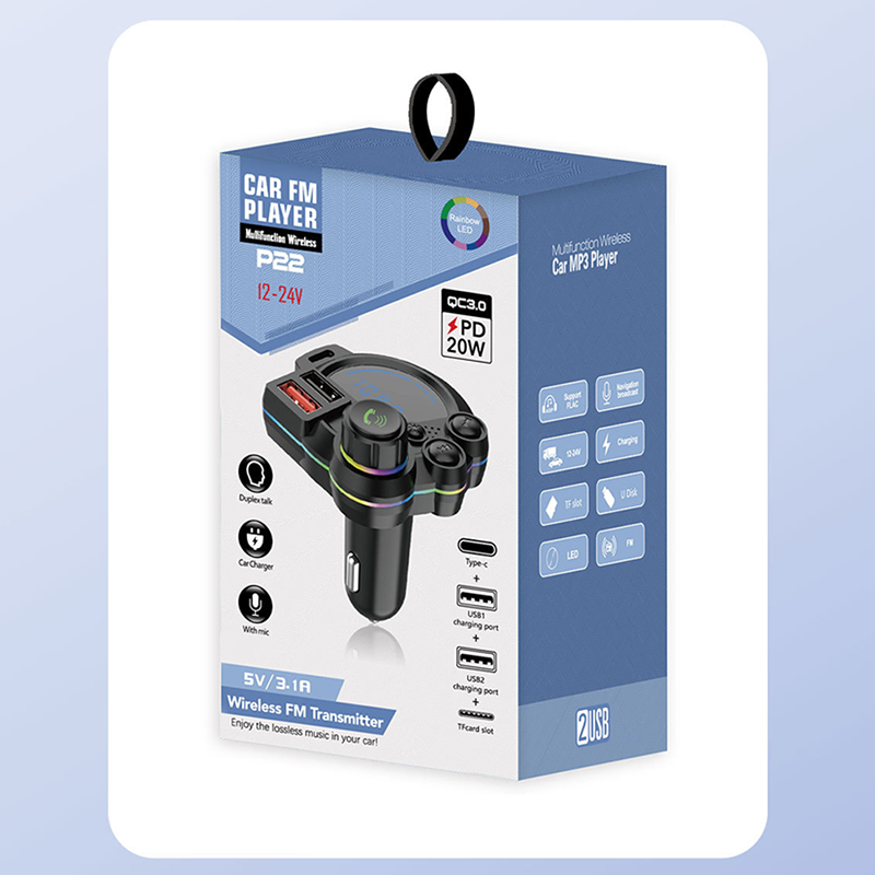 Bluetooth 5.3 FM Transmitter – Dual Fast Charge & Hands-Free Calls