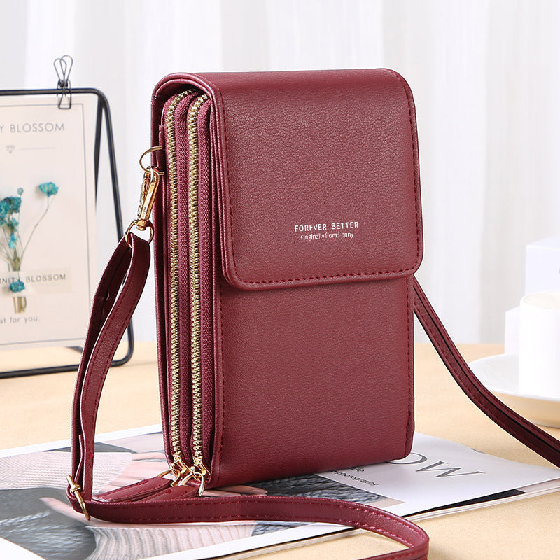 RFID Anti-Theft Phone Crossbody – Touchscreen & Multi-Compartment Design