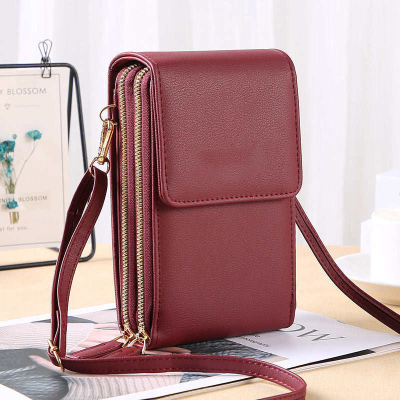 RFID Anti-Theft Phone Crossbody – Touchscreen & Multi-Compartment Design