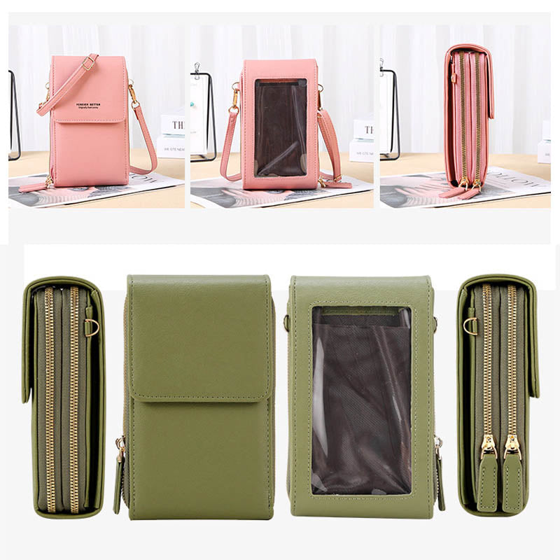RFID Anti-Theft Phone Crossbody – Touchscreen & Multi-Compartment Design