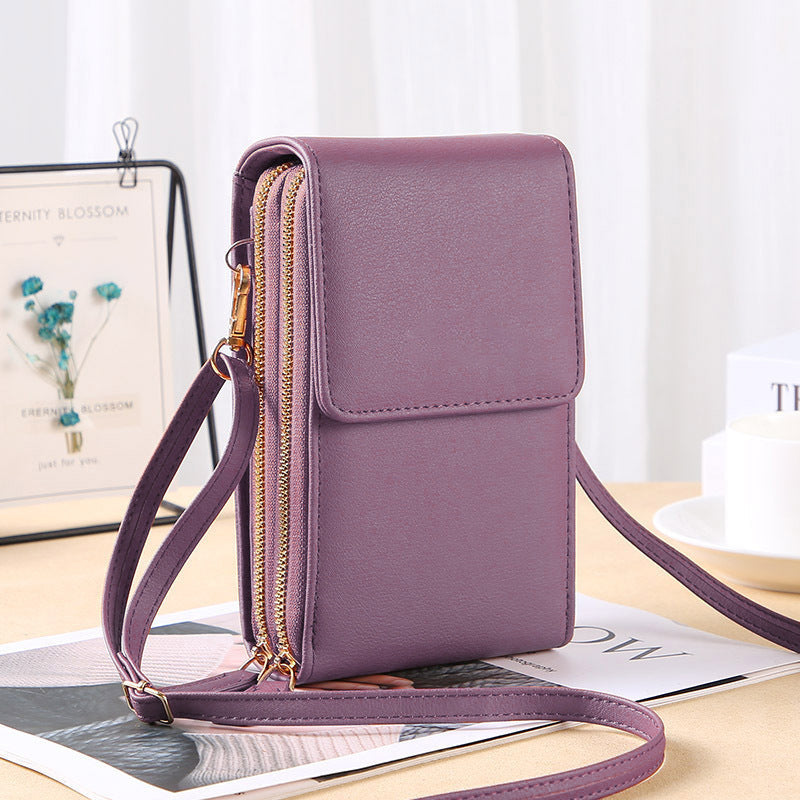 RFID Anti-Theft Phone Crossbody – Touchscreen & Multi-Compartment Design