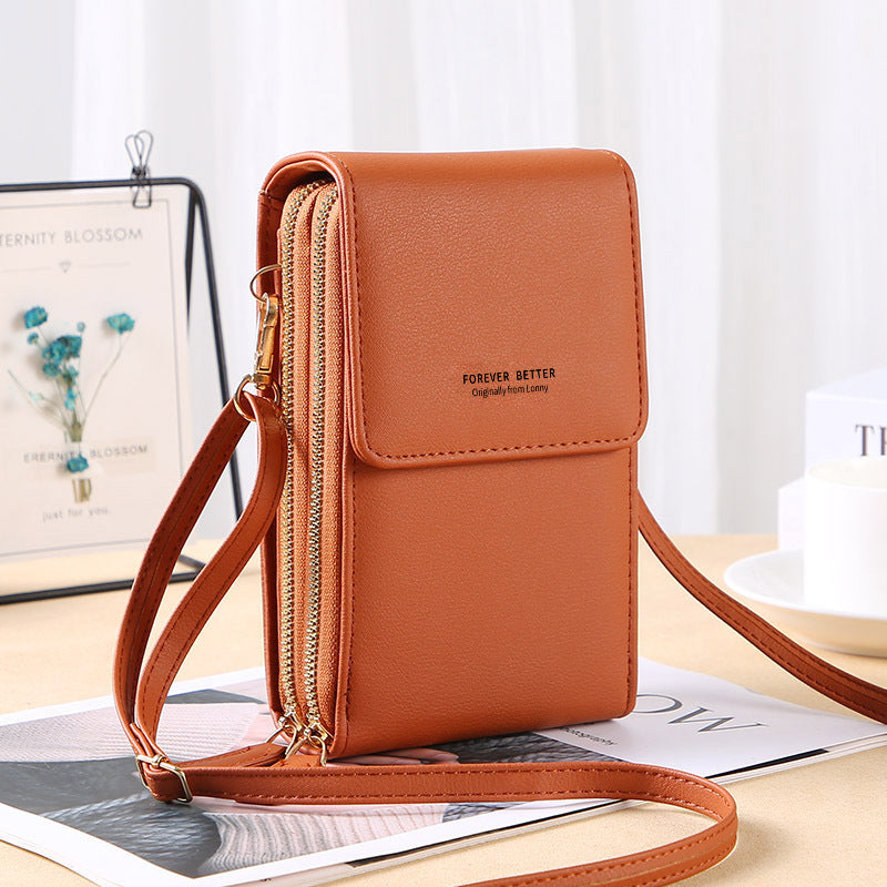 RFID Anti-Theft Phone Crossbody – Touchscreen & Multi-Compartment Design